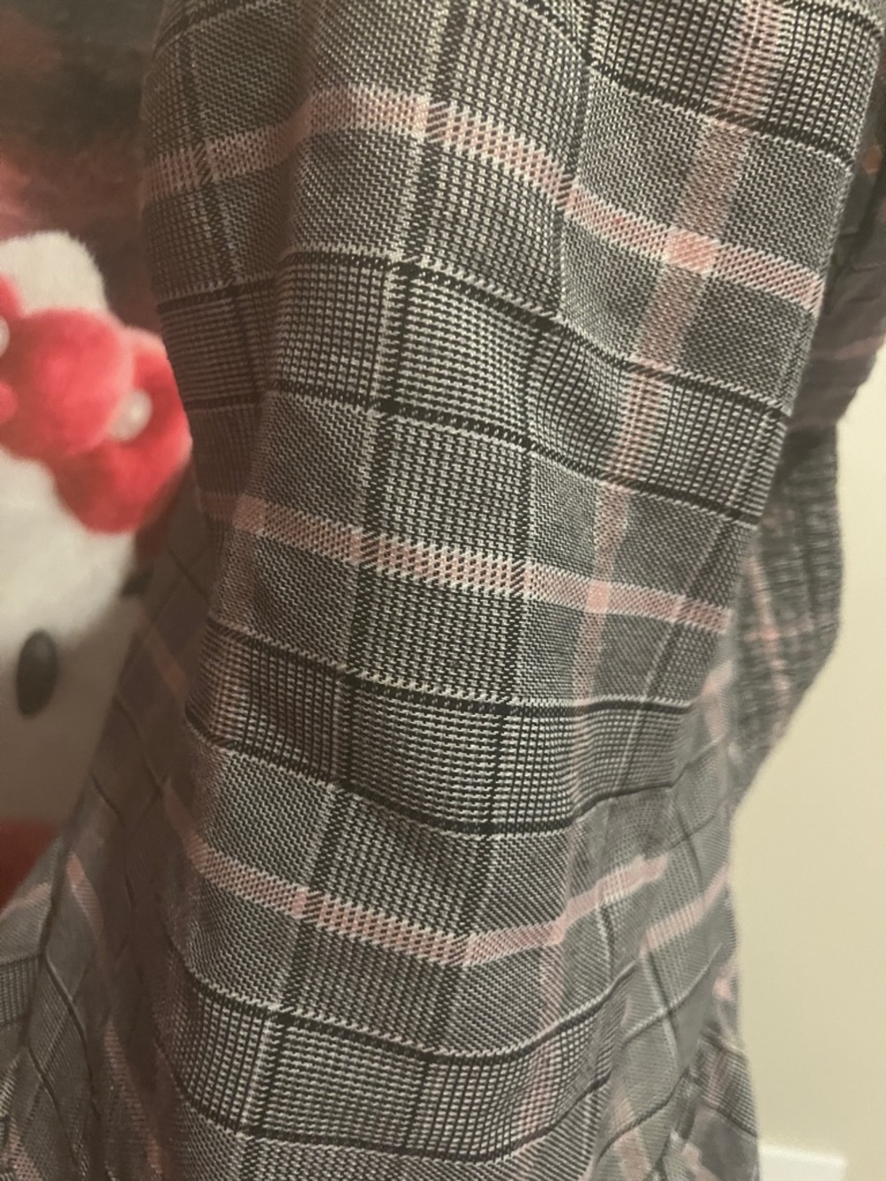 Gray Plaid dress with Pink Windowpane